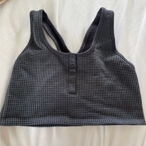 Aerie Black Sports Bra with Racerback and Scoop Neck
